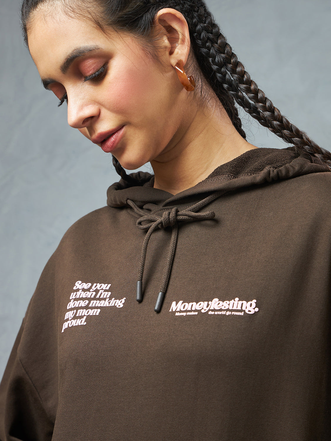 Chocolate Brown Moneyfesting Hoodie