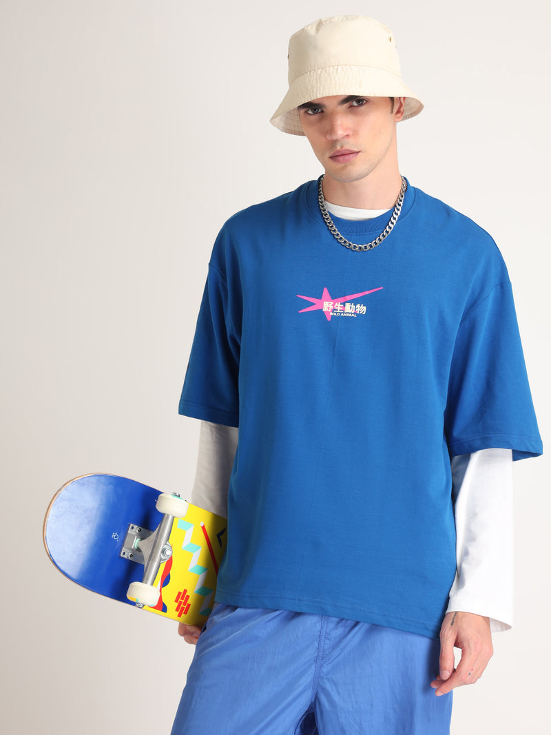 Imperial Blue Panther Oversized T-Shirt Back view | Weezy