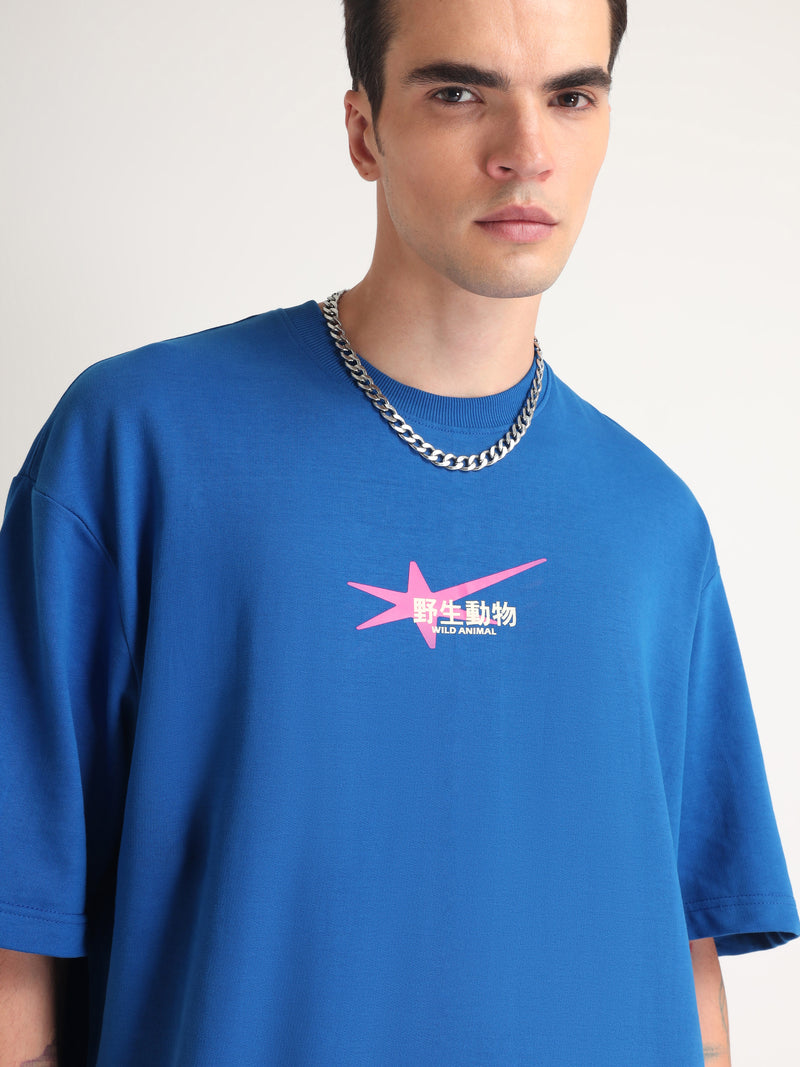 Imperial Blue Panther Oversized T-Shirt Detail view | Weezy