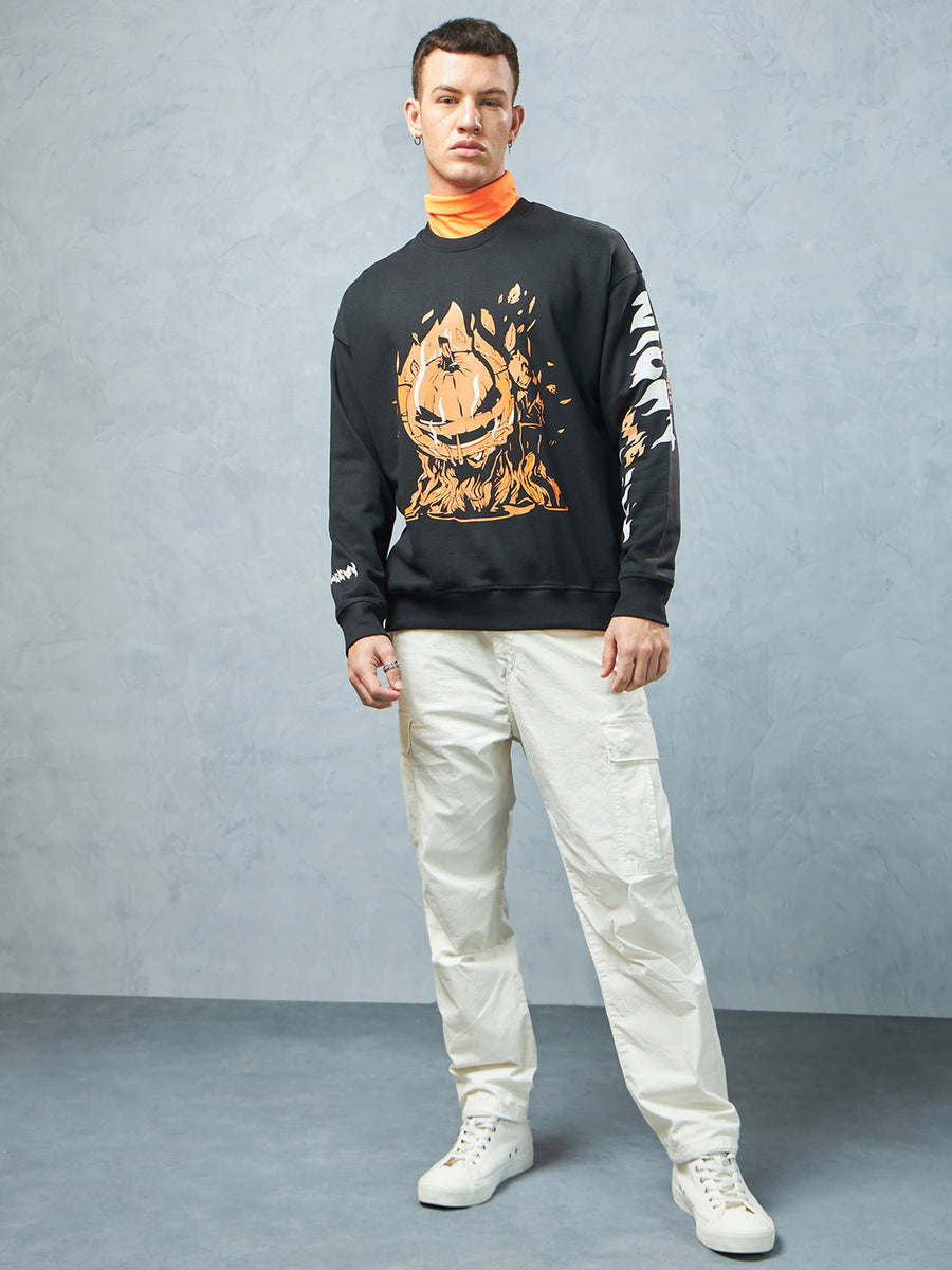 Jet Black Pumpkin Sweatshirt Side view | Weezy