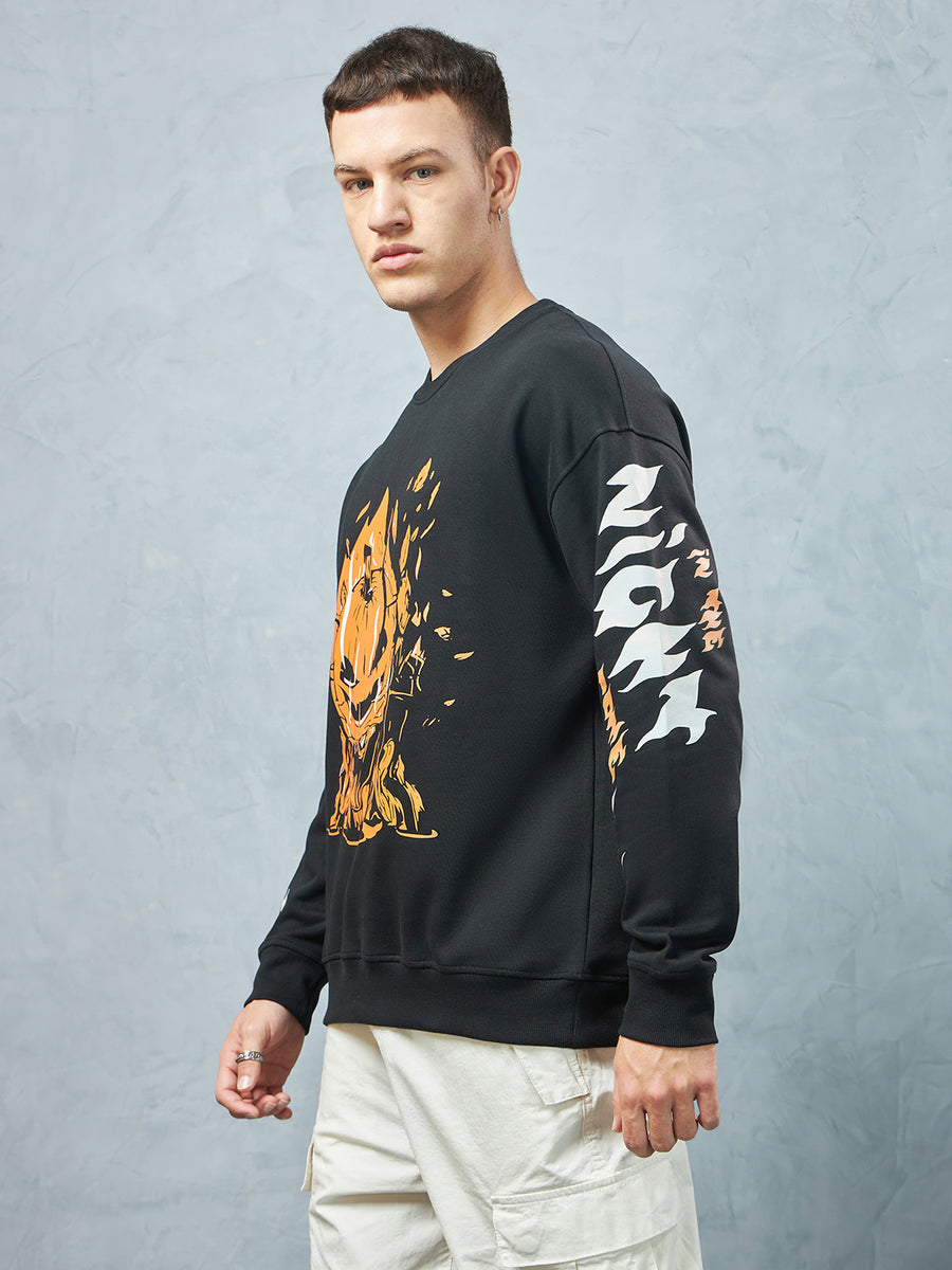 Jet Black Pumpkin Sweatshirt Detail view | Weezy