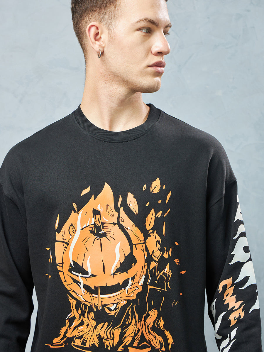 Jet Black Pumpkin Sweatshirt Back view | Weezy
