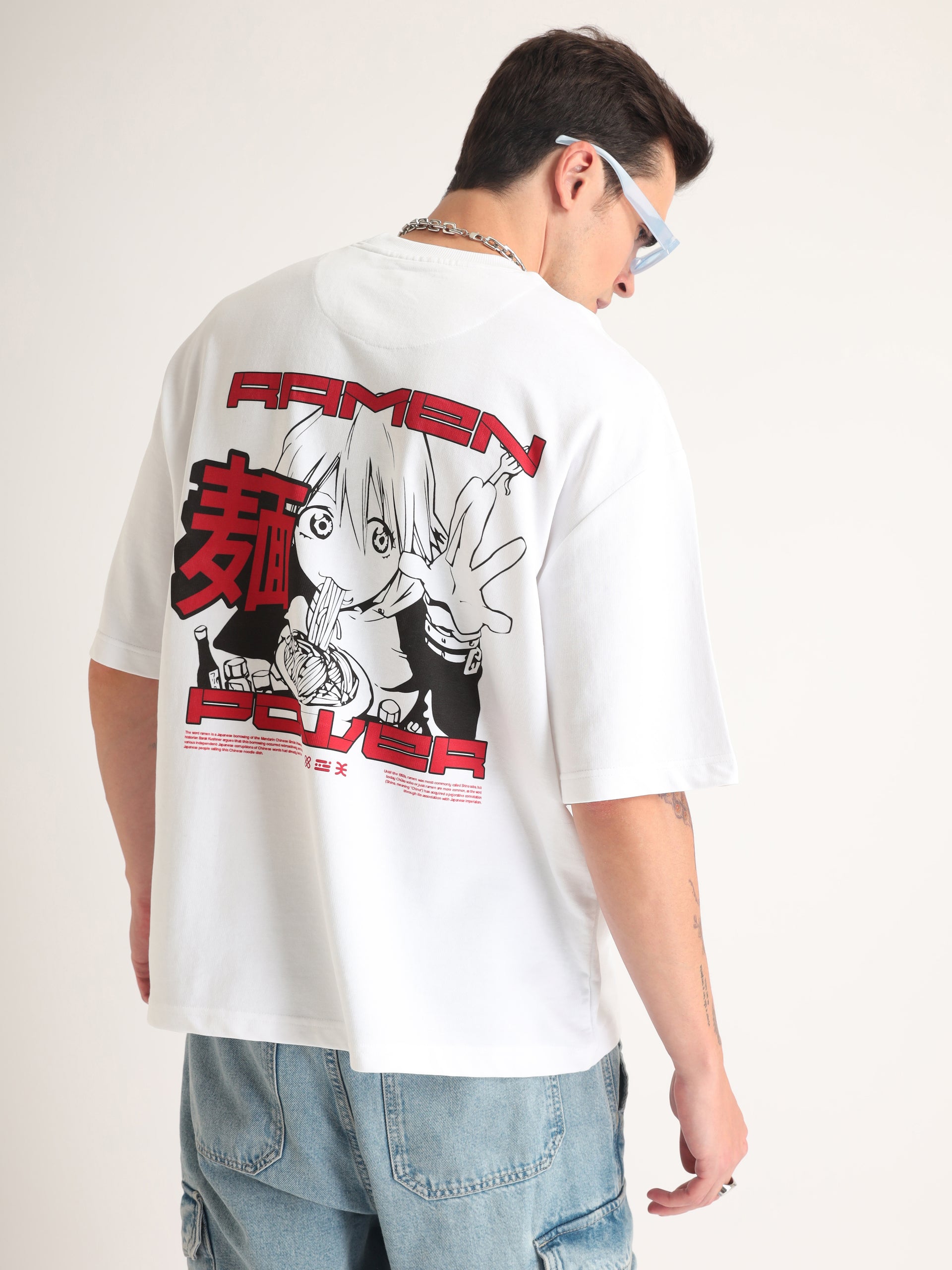 White Ramen Power Oversized T-Shirt