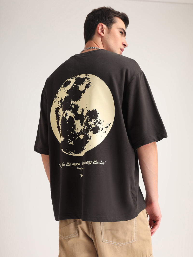 Chocolate Brown Selenophile Oversized T-Shirt Front view | Weezy