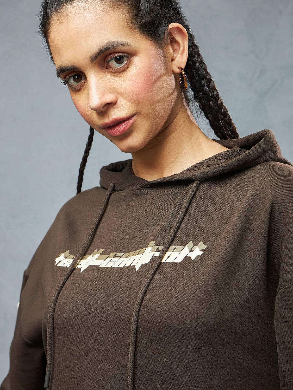 Chocolate Brown Self Control Hoodie