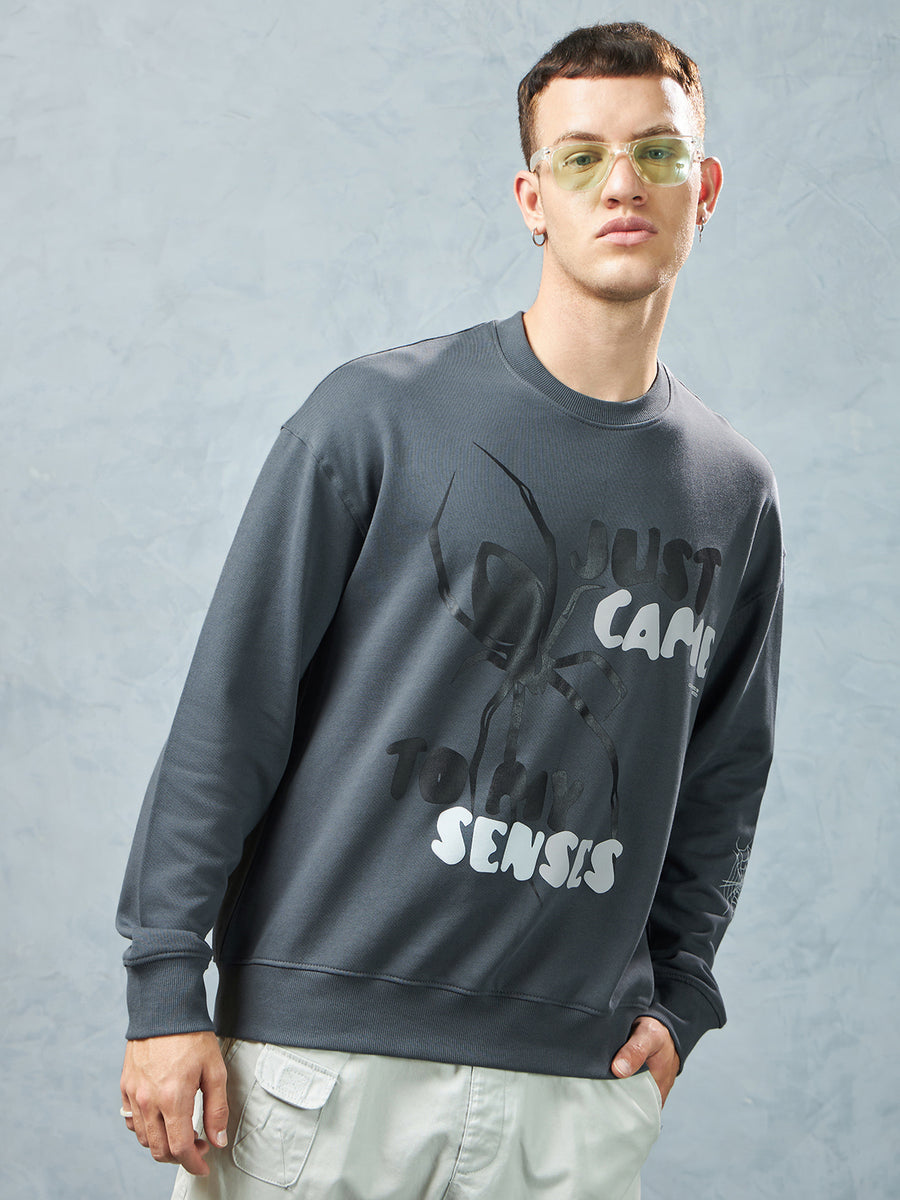 Cool Grey Senses Sweatshirt Model view | Weezy