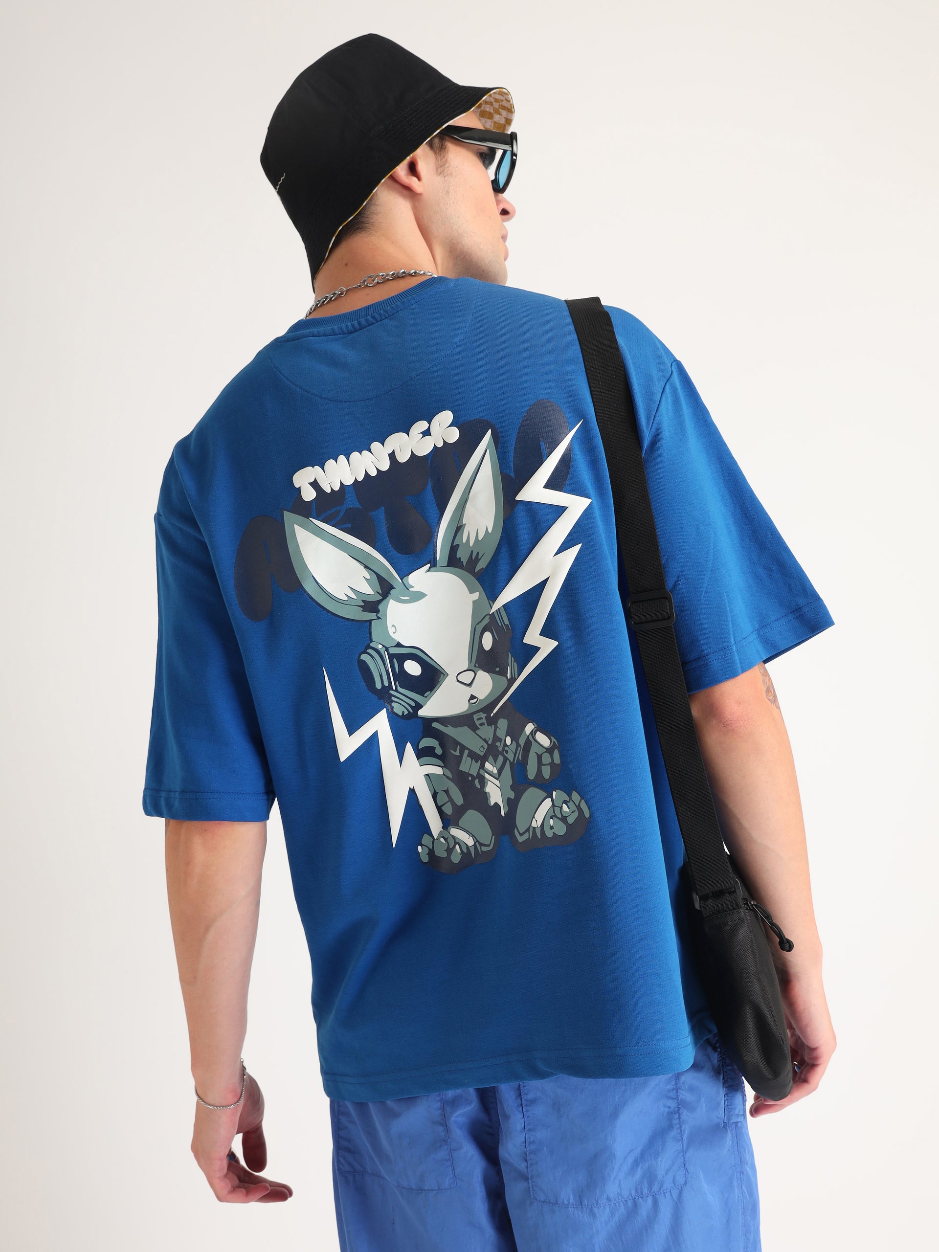 Imperial Blue Astro Thunder Oversized T-Shirt